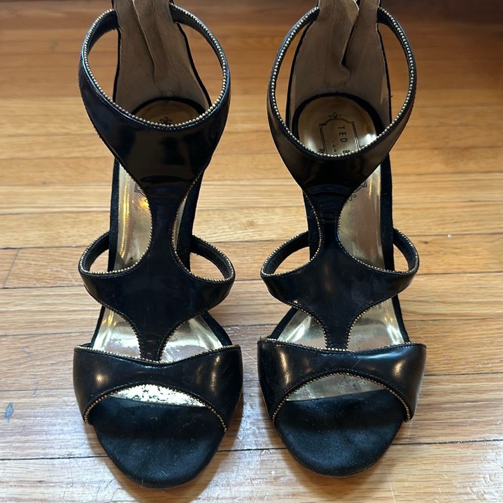 Strappy suede heels